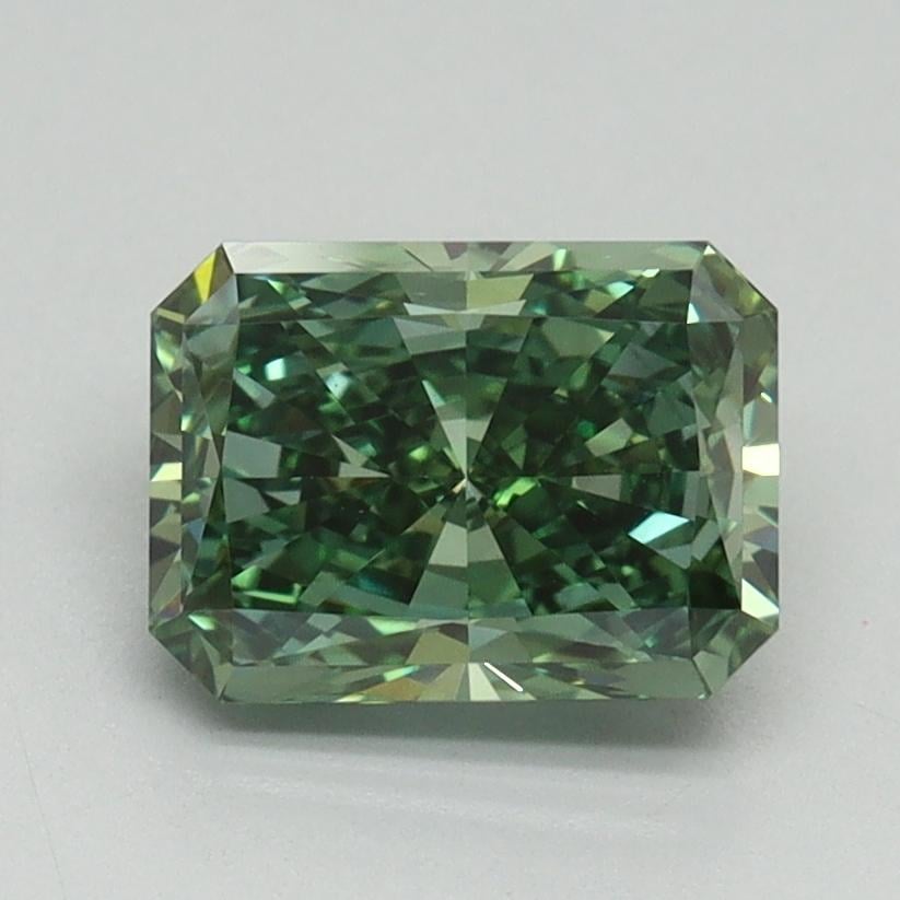 1.51 Ct. Fancy Vivid Pacific Green Radiant Lab Grown Diamond