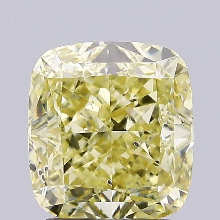 2.06 Ct. Fancy Intense Yellow Cushion Lab Grown Diamond