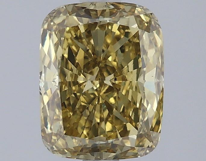1.54 Ct. Fancy Intense Greyish Yellow Cushion Lab Grown Diamond