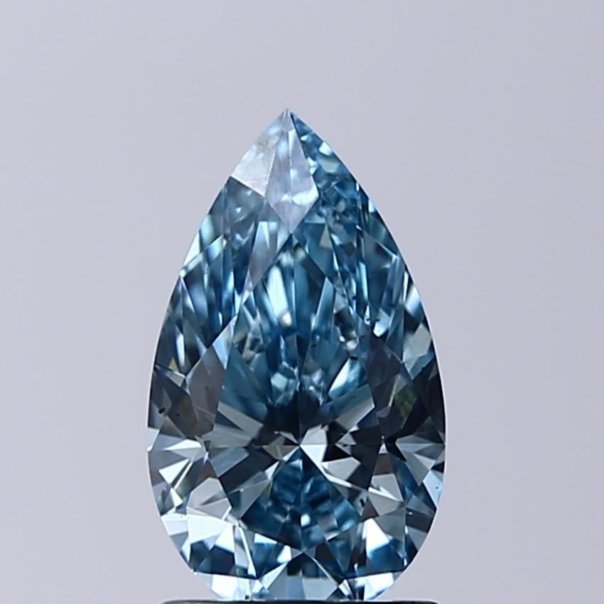1.21 Ct. Fancy Vivid Blue Pear Lab Grown Diamond