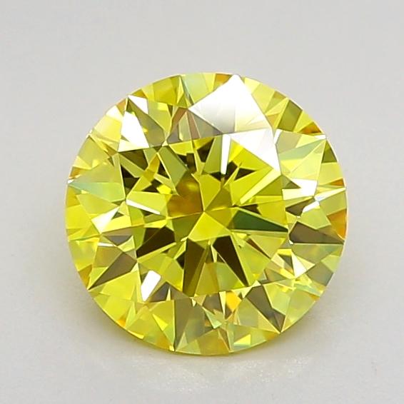 1.08 Ct. Fancy Vivid Yellow Round Lab Grown Diamond