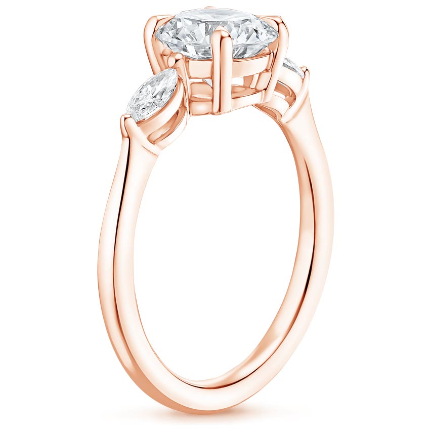 14K Rose Gold Sona Diamond Ring (1/3 ct. tw.), large side view