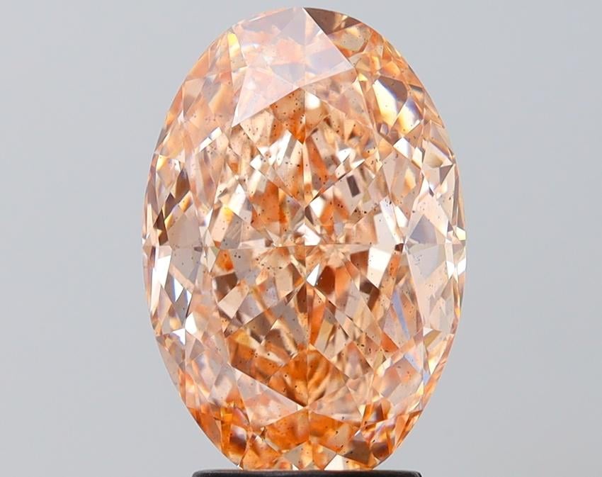 3.94 Ct. Fancy Intense Orange Pink Oval Lab Grown Diamond
