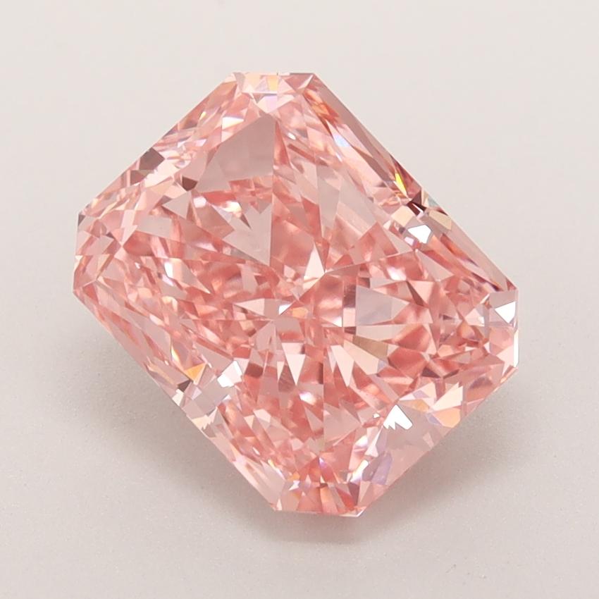 3.36 Ct. Fancy Vivid  Pink Radiant Lab Grown Diamond