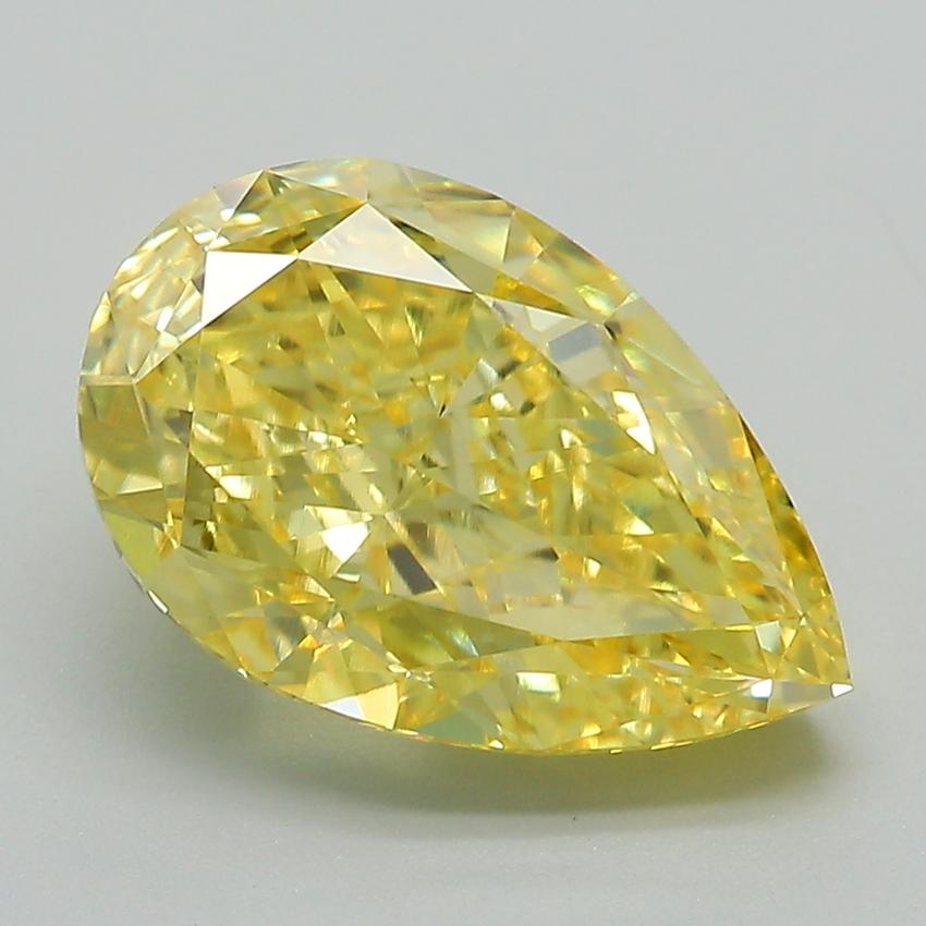 4.60 Ct. Fancy Vivid Yellow Pear Lab Grown Diamond