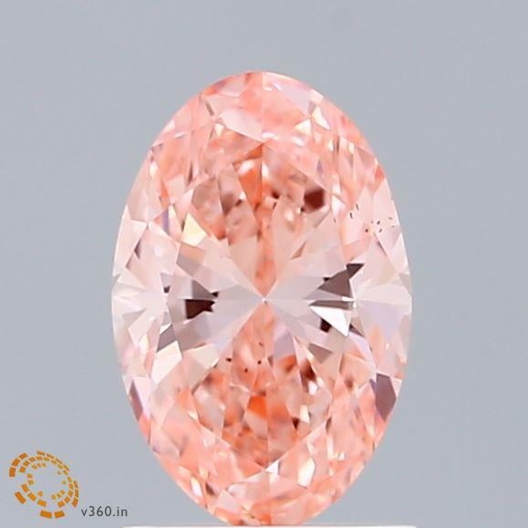 0.95 Ct. Fancy Vivid Pink Oval Lab Grown Diamond