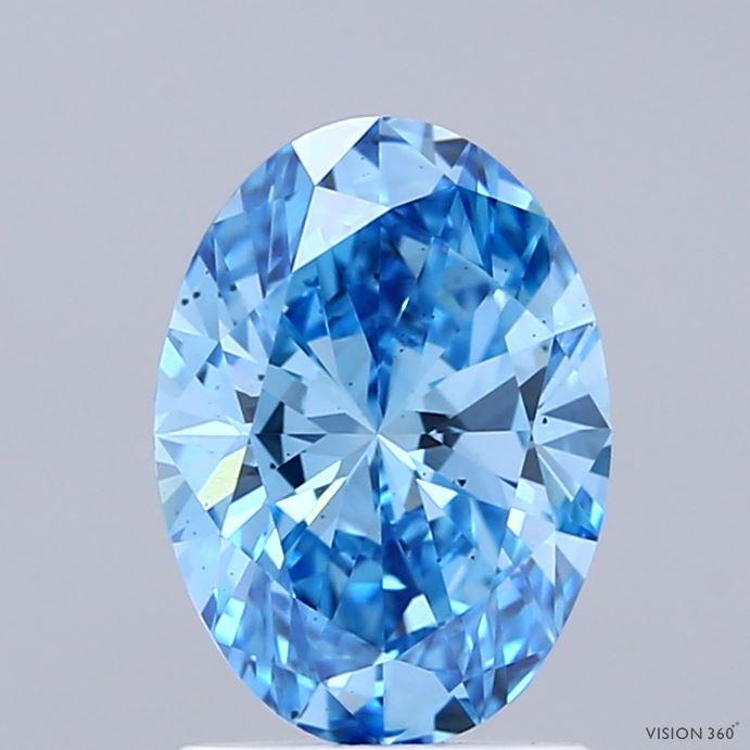 1.54 Ct. Fancy Vivid Blue Oval Lab Grown Diamond