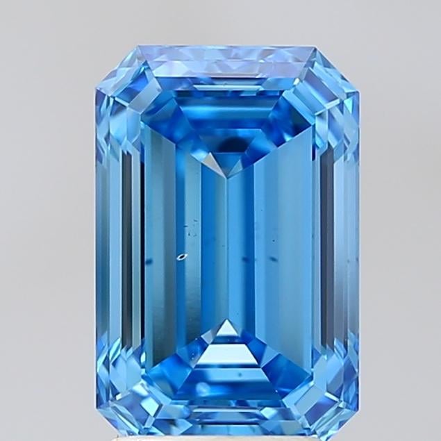 3.09 Ct. Fancy Vivid Blue Emerald Lab Grown Diamond