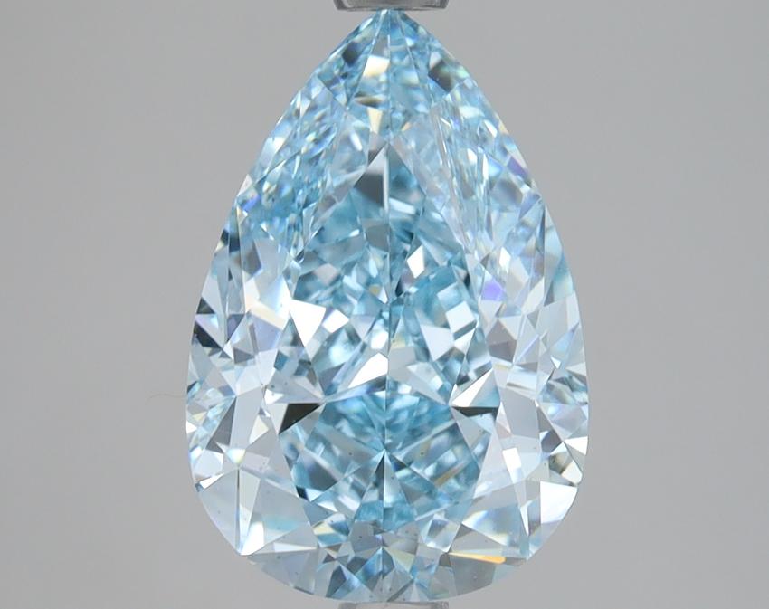 3.06 Ct. Fancy Vivid Blue Pear Lab Grown Diamond