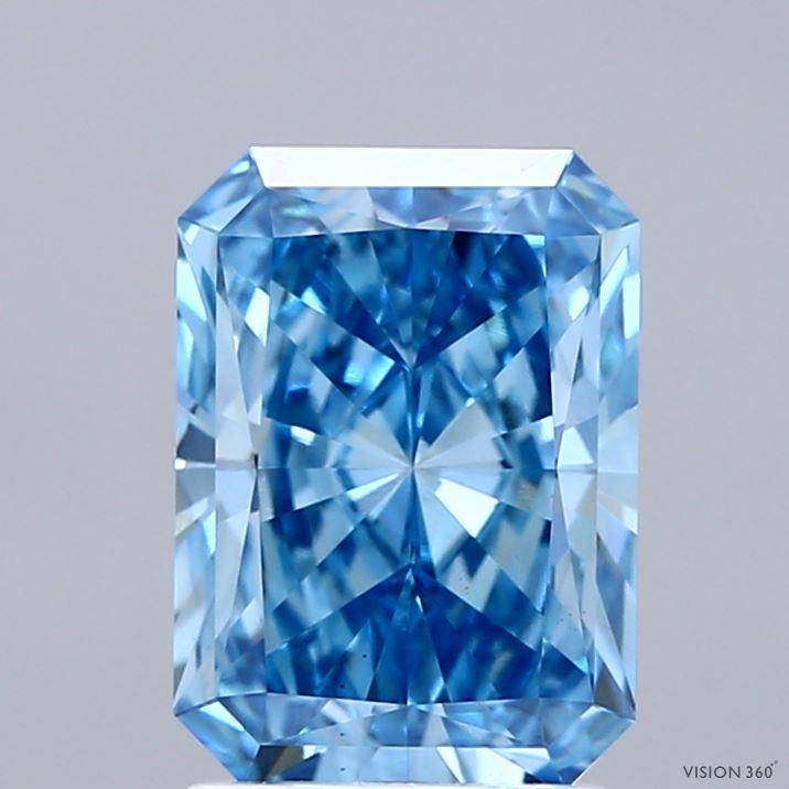 2.10 Ct. Fancy Vivid Blue Radiant Lab Grown Diamond