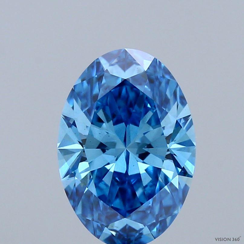 2.02 Ct. Fancy Vivid Blue Oval Lab Grown Diamond
