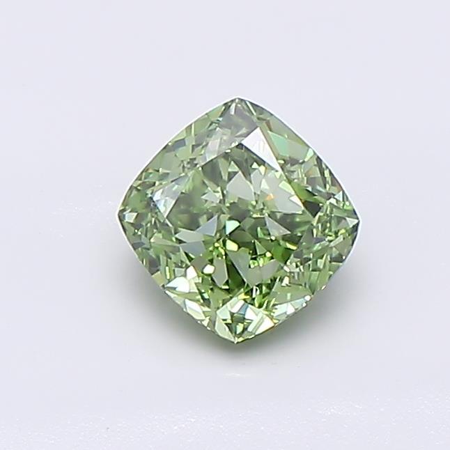 0.71 Ct. Fancy Vivid  Green Cushion Lab Grown Diamond