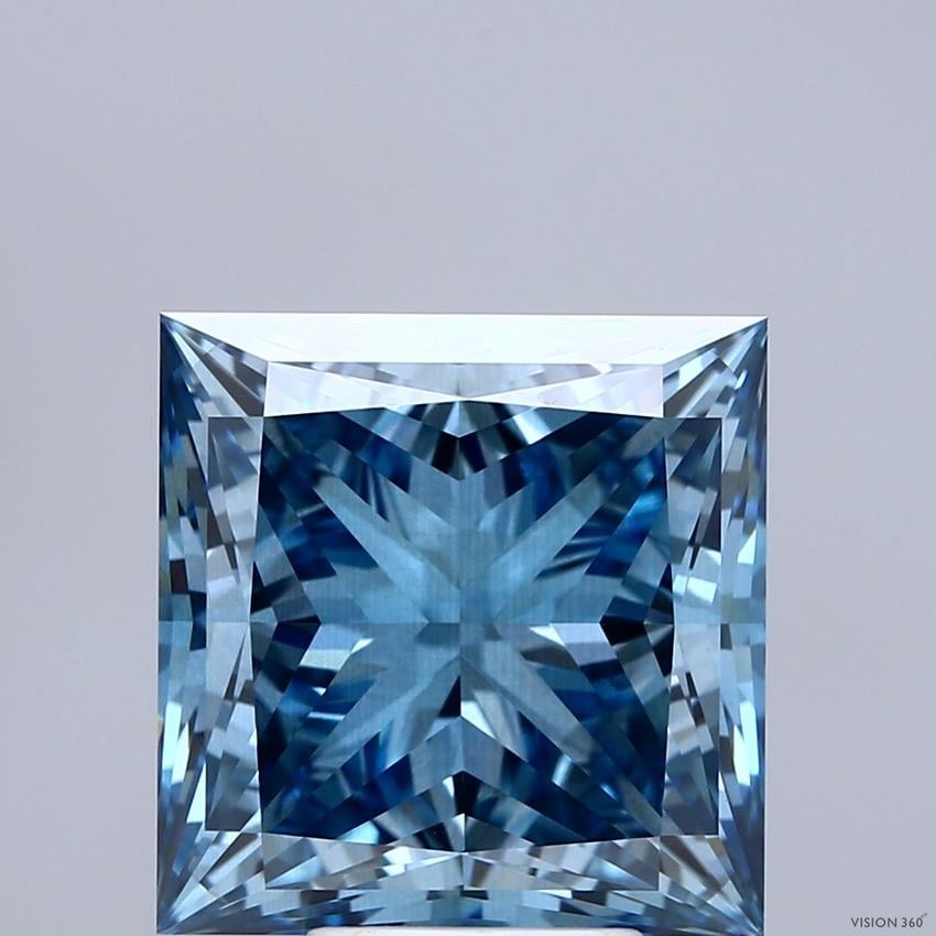 7.50 Ct. Fancy Vivid  Blue Princess Lab Grown Diamond