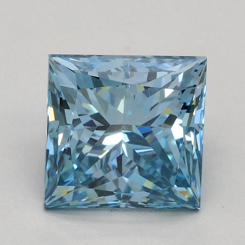 2.22 Ct. Fancy Vivid Blue Princess Lab Grown Diamond