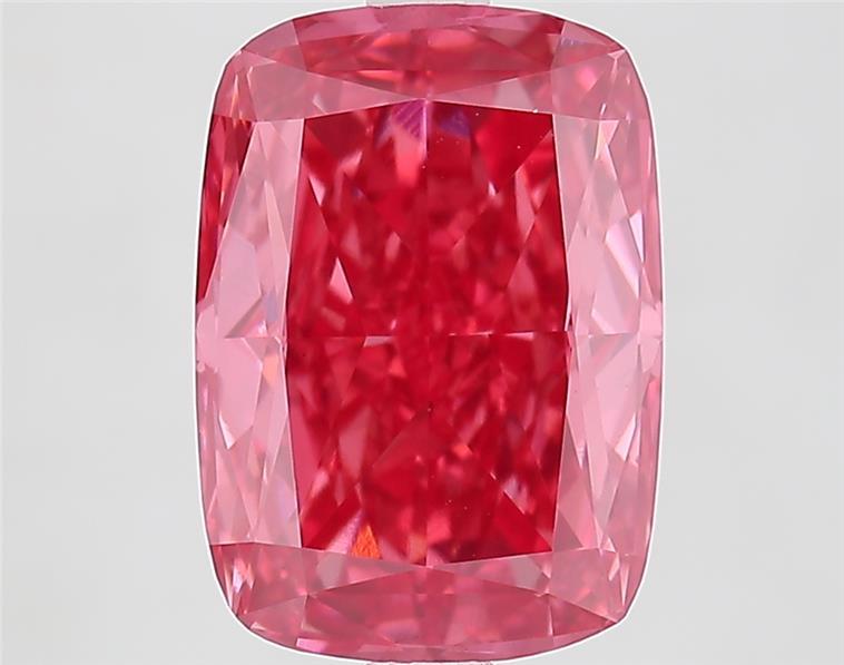 4.57 Ct. Fancy Vivid Pink Cushion Lab Grown Diamond