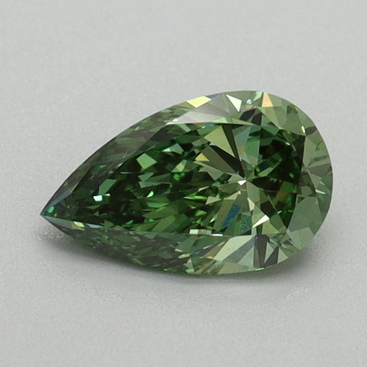 0.64 Ct. Fancy Vivid Green Pear Lab Grown Diamond