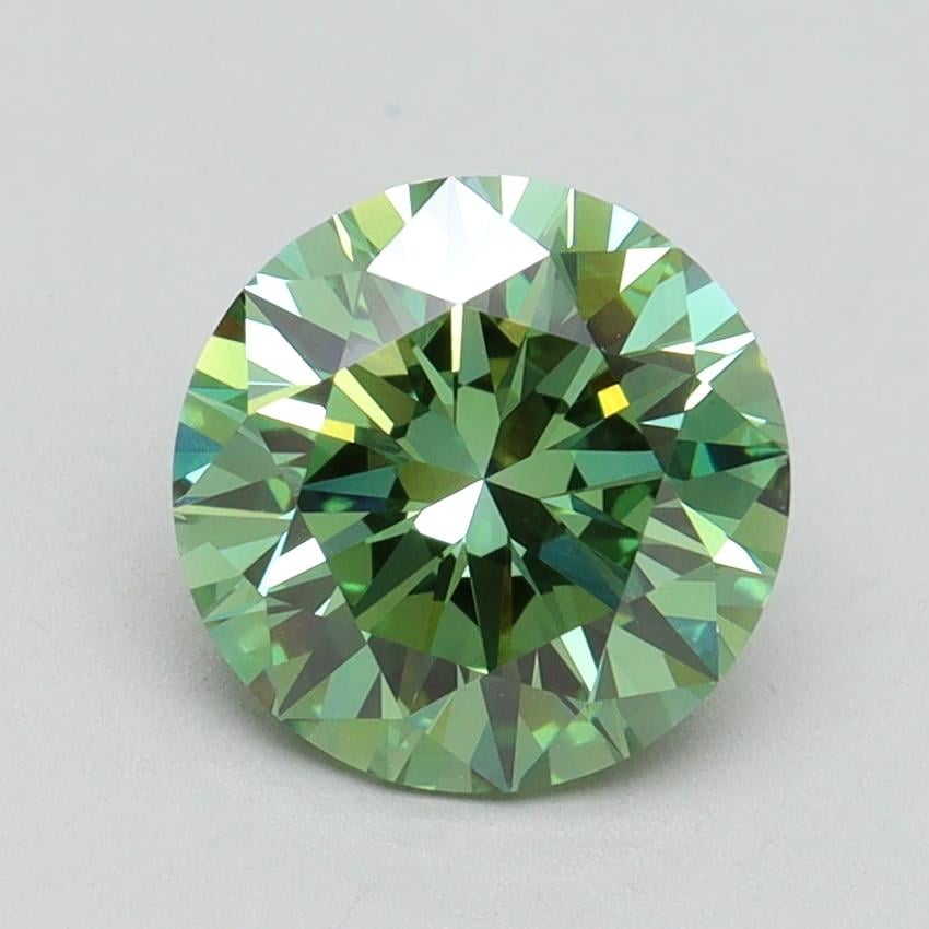 2.01 Ct. Fancy Vivid Green Round Lab Grown Diamond