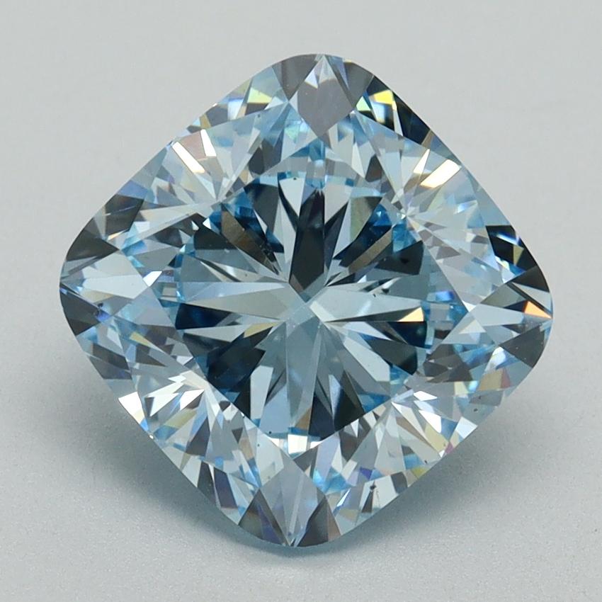 3.55 Ct. Fancy Intense Blue Cushion Lab Grown Diamond