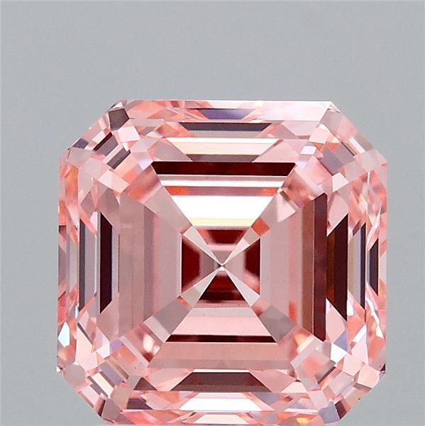 3.05 Ct. Fancy Intense Pink Asscher Lab Grown Diamond