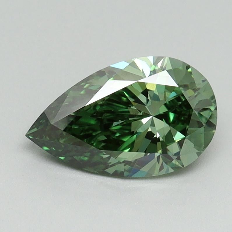 1.01 Ct. Fancy Vivid Green Pear Lab Grown Diamond