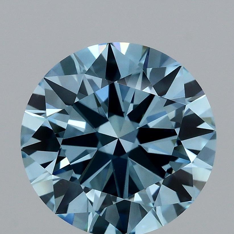 3.01 Ct. Fancy Vivid Blue Round Lab Grown Diamond