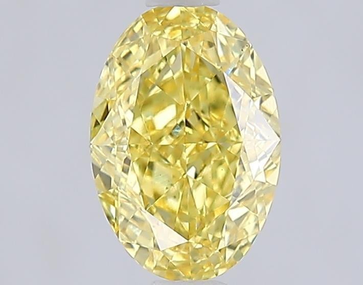 1.09 Ct. Fancy Intense  Yellow Oval Lab Grown Diamond