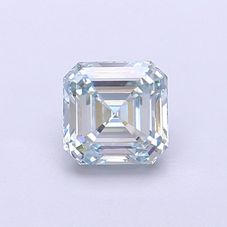 1.05 Ct. Fancy Light Bluish Green Asscher Lab Grown Diamond