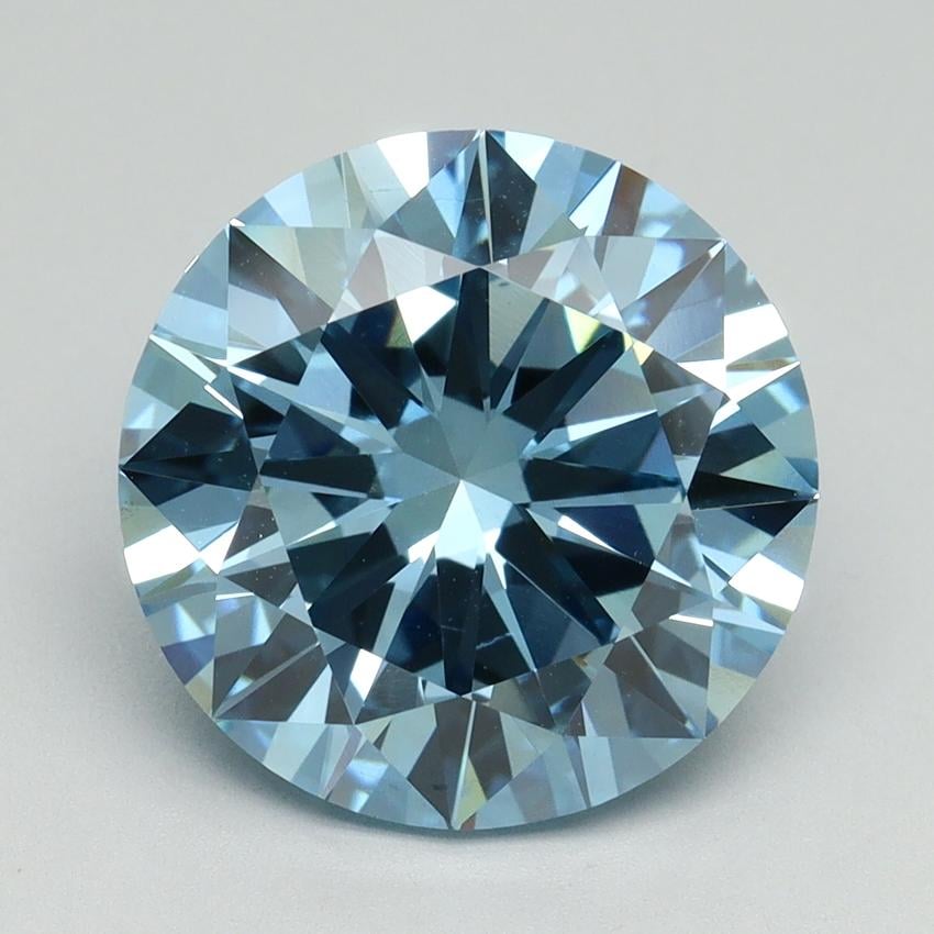 5.04 Ct. Fancy Vivid Blue Round Lab Grown Diamond