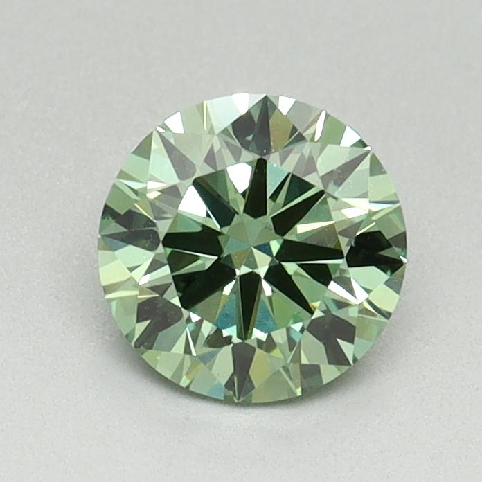 0.77 Ct. Fancy Vivid Green Round Lab Grown Diamond