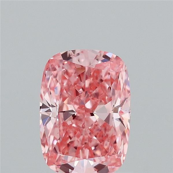 1.53 Ct. Fancy Vivid  Pink Cushion Lab Grown Diamond