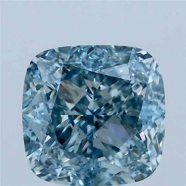3.51 Ct. Fancy Intense Blue Cushion Lab Grown Diamond