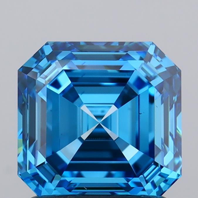 1.52 Ct. Fancy Vivid Blue Asscher Lab Grown Diamond
