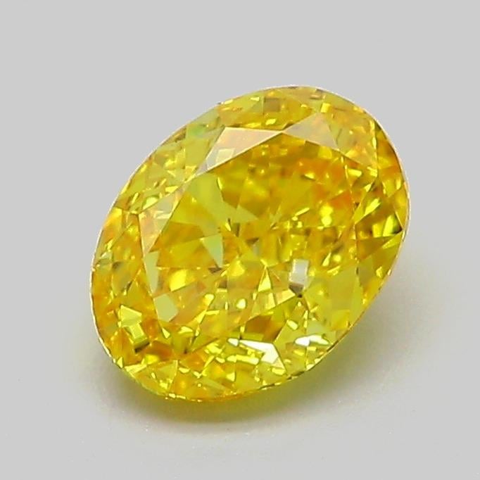 1.09 Ct. Fancy Vivid  Yellow Oval Lab Grown Diamond