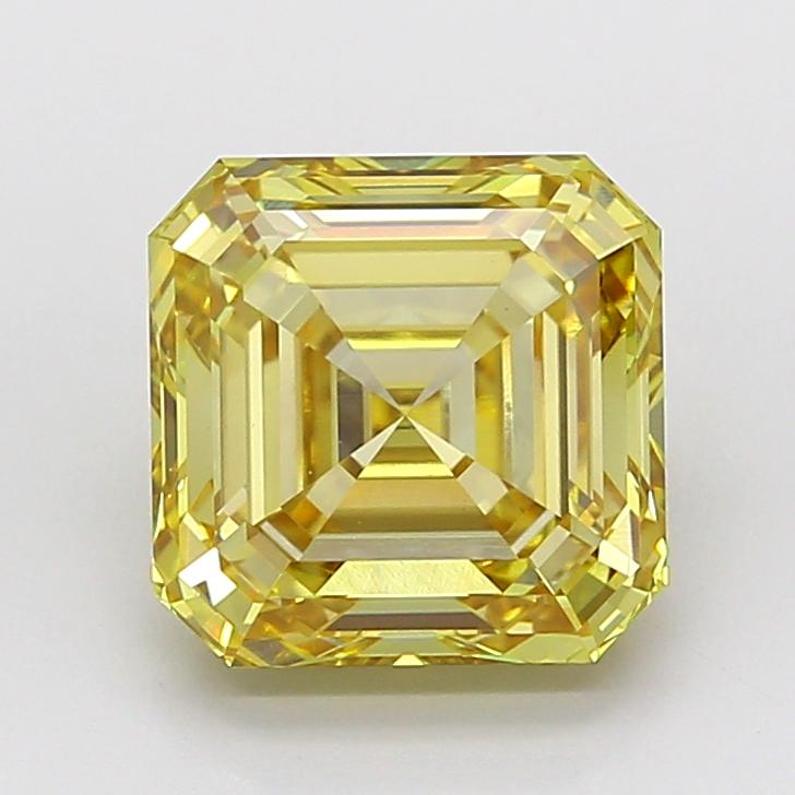 5.03 Ct. Fancy Intense  Yellow Asscher Lab Grown Diamond