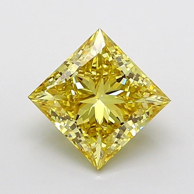 3.04 Ct. Fancy Intense  Yellow Princess Lab Grown Diamond
