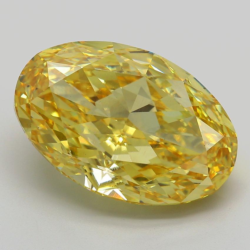 17.16 Ct. Fancy Vivid Yellow Oval Lab Grown Diamond