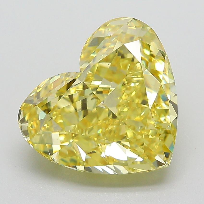 4.57 Ct. Fancy Intense  Yellow Heart Lab Grown Diamond