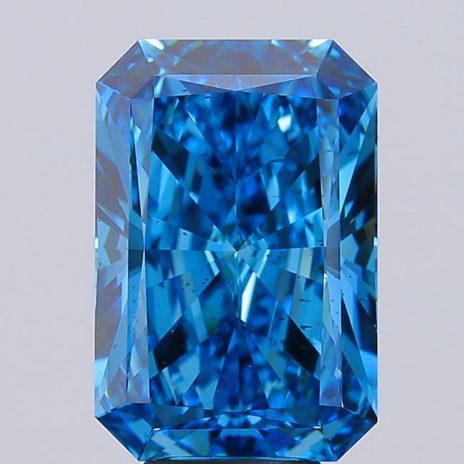 6.53 Ct. Fancy Vivid Blue Radiant Lab Grown Diamond