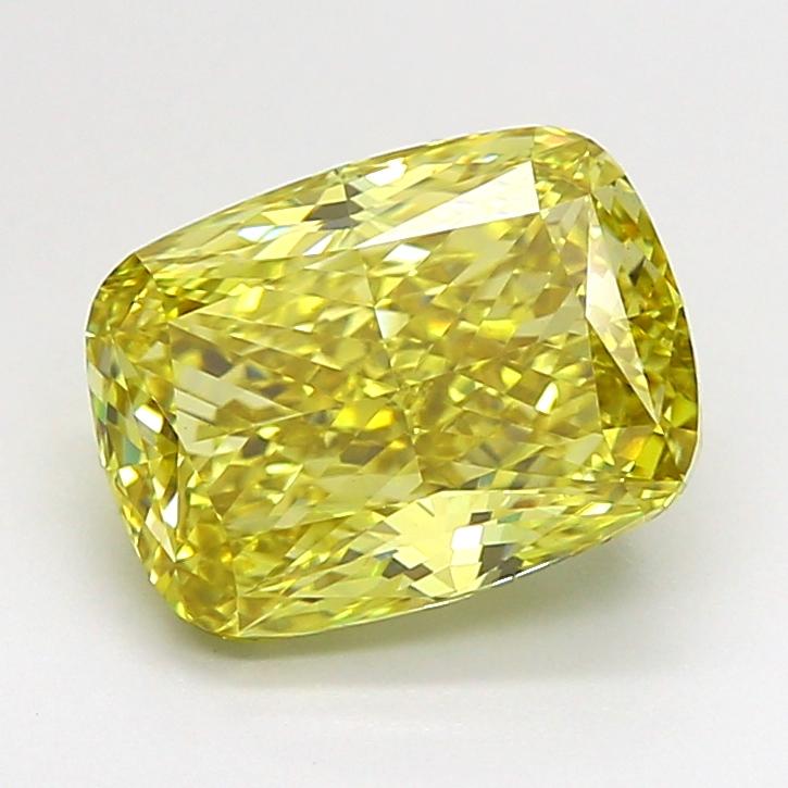 2.53 Ct. Fancy Intense  Yellow Cushion Lab Grown Diamond