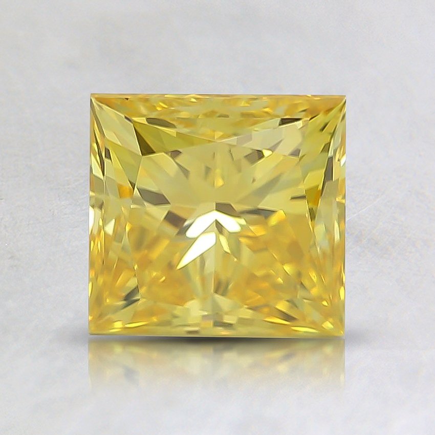 1.26 Ct. Fancy Vivid Yellow Princess Lab Grown Diamond
