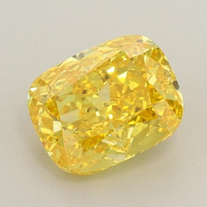 1.05 Ct. Fancy Vivid  Yellow Cushion Lab Grown Diamond