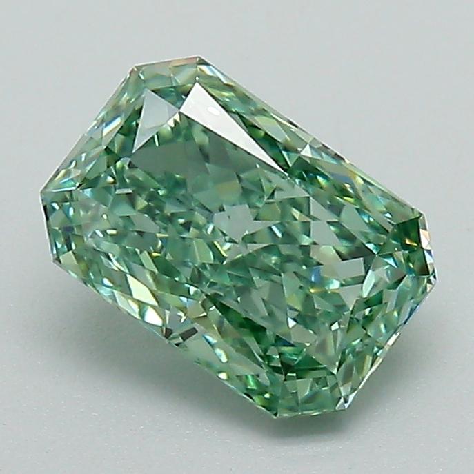 1.27 Ct. Fancy Vivid Green Radiant Lab Grown Diamond