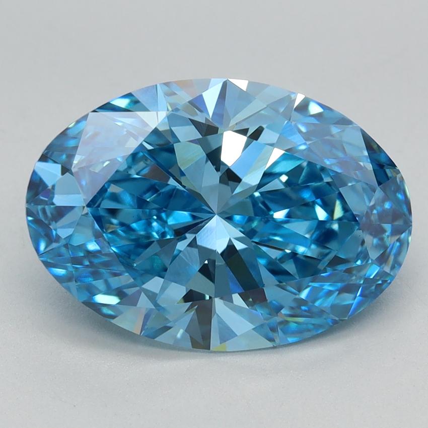 3.03 Ct. Fancy Vivid Blue Oval Lab Grown Diamond