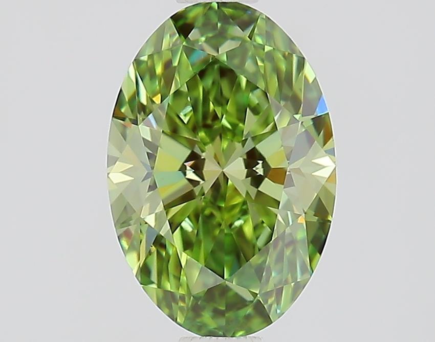 1.09 Ct. Fancy Vivid Green Oval Lab Grown Diamond