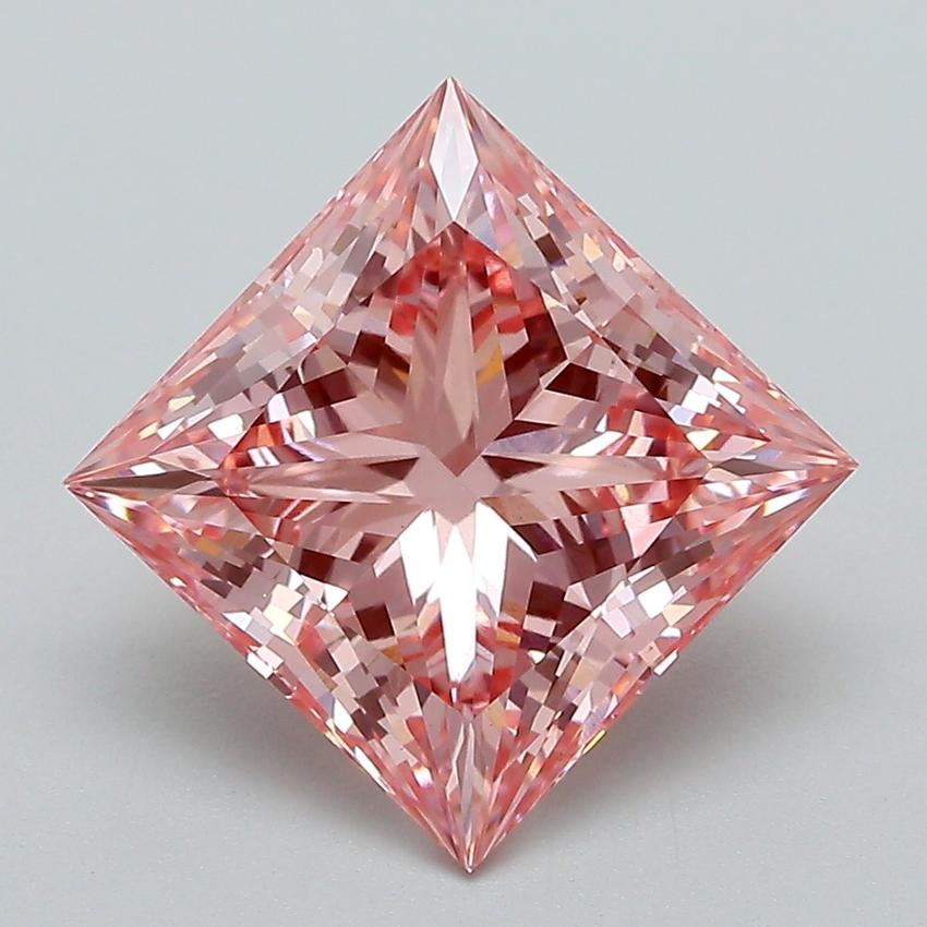 4.10 Ct. Fancy Vivid Pink Princess Lab Grown Diamond