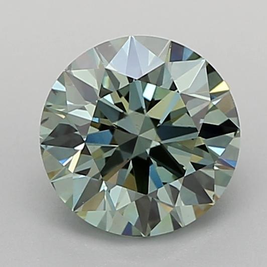 1.53 Ct. Fancy Vivid  Green Round Lab Grown Diamond
