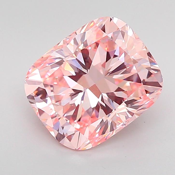 3.25 Ct. Fancy Vivid Pink Cushion Lab Grown Diamond