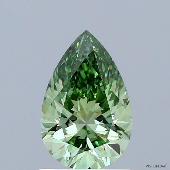 1.01 Ct. Fancy Vivid Green Pear Lab Grown Diamond