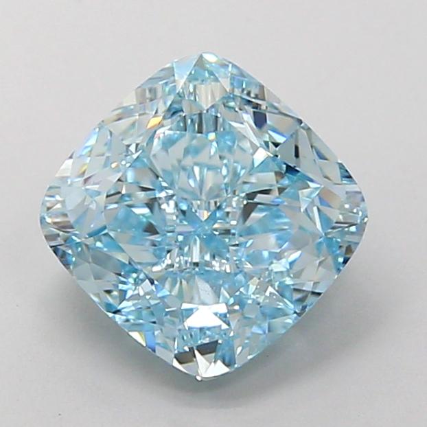 2.76 Ct. Fancy Vivid Blue Cushion Lab Grown Diamond