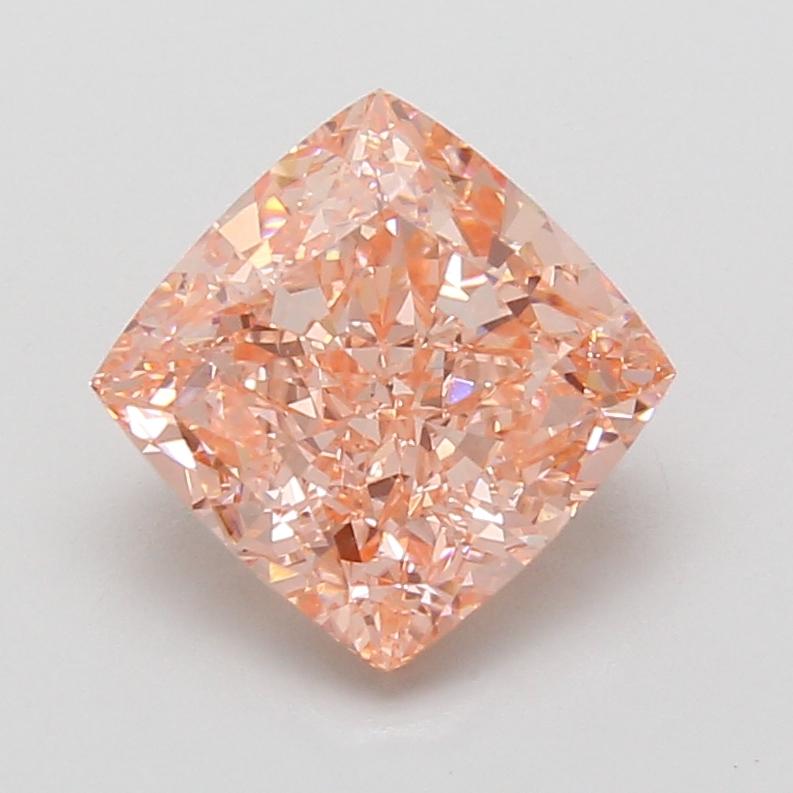 3.09 Ct. Fancy Vivid Pink Cushion Lab Grown Diamond